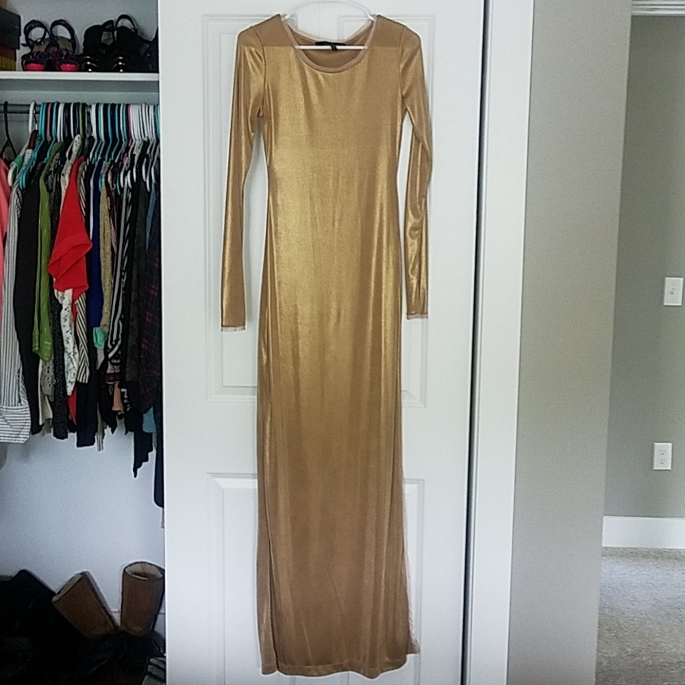 Long gold dress